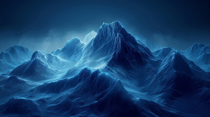 Aesthetic 3D LiDAR GIS Aerial Map of Mountains with Stunning Topography on a Dark Background. Concept Mountains, Aerial Map, Made with generative ai
