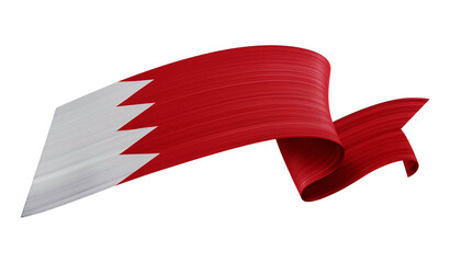 3d render of bahrain flag isolated on transparent background