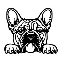 Peeking French Bulldog - Dog lover owner gift - Dog cut file - Peeking Dog Cut Stencil