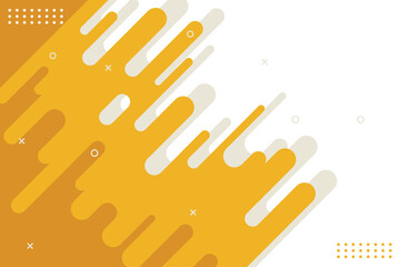 Yellow rounded lines background. Abstract dashed lines and dots.Vector illustration
