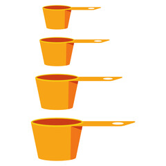 Measuring cups vector cartoon illustration isolated on a white background.