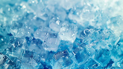 Abstract Close-Up of Blue Ice Cubes Wallpaper