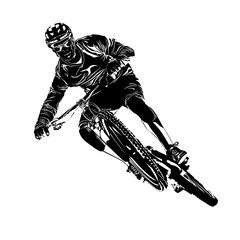 Mountain bike logo template silhouette