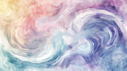 Obraz premium Soft Pastel Watercolor Texture Dreamy Swirls of Past Background AI Generative