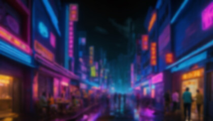 blurred background of dynamic urban nightlife city
