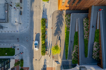 Aerial summer view of Paupys district, Vilnius old town, Lithuania