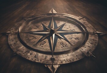Fototapeta premium rose compass grunge perspective texture old vintage parchment rection windrose north east south west navigation map global positioning system pole deviation