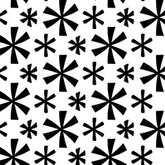 Seamless Black and White Abstract Star Pattern Background Design