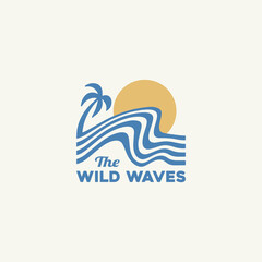 Vintage surf design template for surf club, surf shop, surf merch.