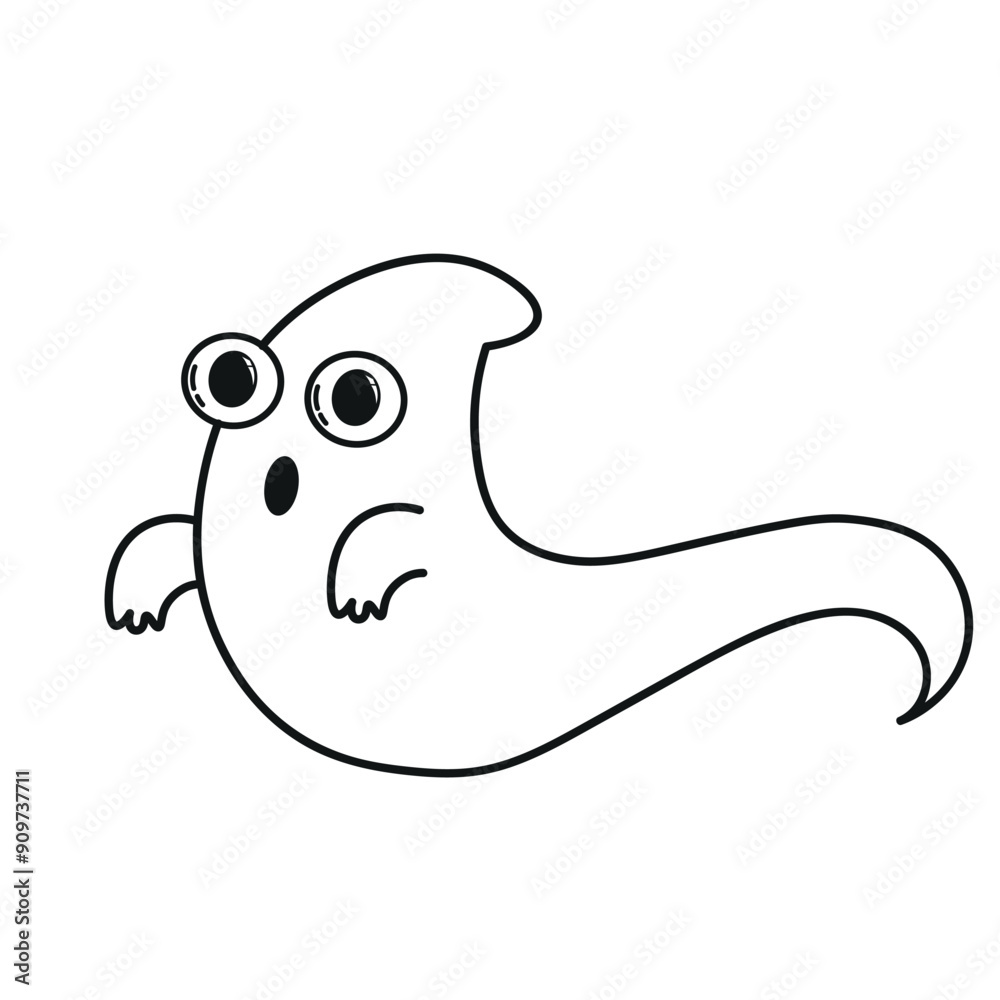 Poster Cute Ghost Doodle