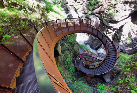 Rocks stairs along the picturesque Liechtensteinklamm gorge, Austria