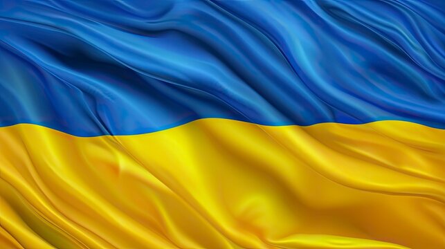 A photorealistic, fullframe vector waving flag of ukraina with generative ai