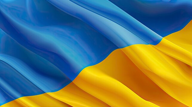A photorealistic, fullframe vector waving flag of ukraina with generative ai