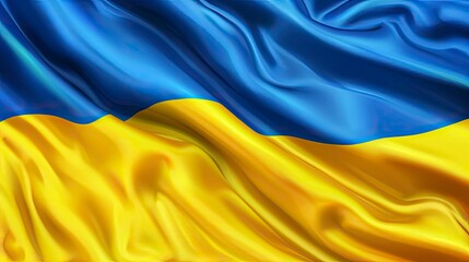 A photorealistic, fullframe vector waving flag of ukraina with generative ai