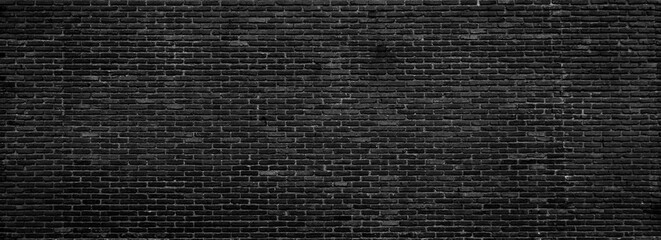 High resolution panoramic images of black old brick walls. Suitable for large-size printing job