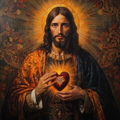 painting of the sacred heart of Jesus Christ
