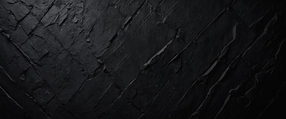 A rough black wall texture, providing a dark and concrete-like background.