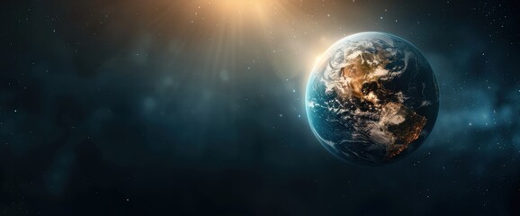 Obraz premium Abstract cosmic imagery, solar system theme, natural lighting, ample copy space