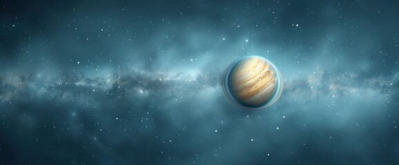 Fototapeta premium Abstract solar system backdrop, spacious copy space, natural lighting
