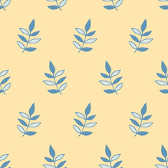 Foliage Leaves Seamless Pattern. Floral Background