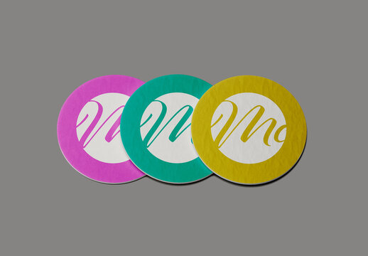Three Coasters Mockup