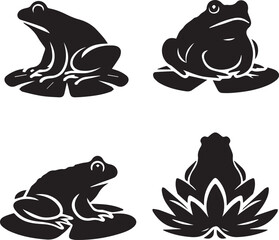 toad silhouette, toad icon, toad vector, 