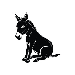 donkey sitting silhouette

