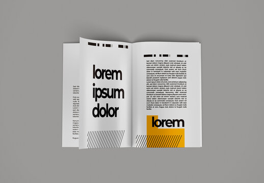 Frontal View Open Magazine Mockup