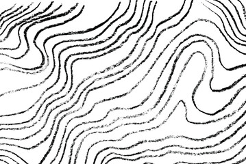 A black pencil sketch featuring wavy lines isolated on a white background. This abstract pattern is ideal for modern designs, backgrounds, and artistic projects