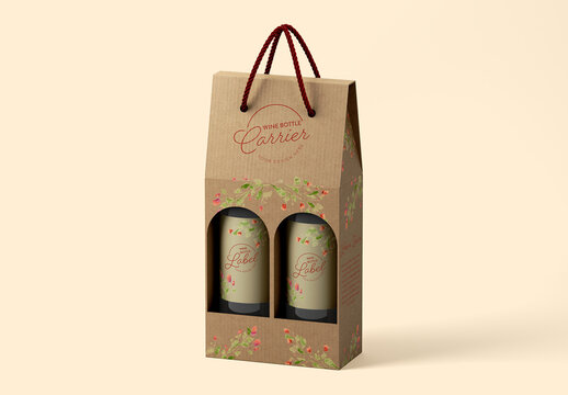 Bottle Carboard Carrier Mockup