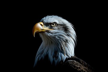 Obraz premium Portrait of a majestic eagle on a black background