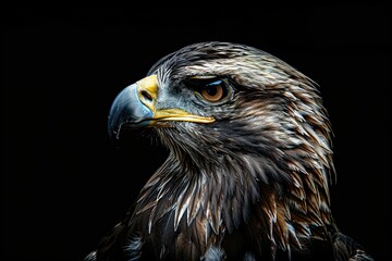 Portrait of a majestic eagle on a black background