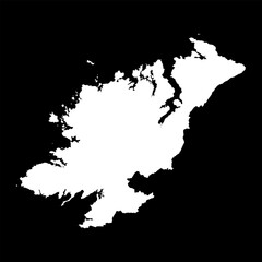 County Donegal map, administrative counties of Ireland. Vector illustration.