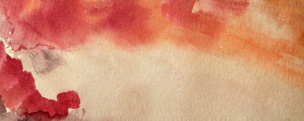 Fototapeta premium red abstract watercolor macro paper texture