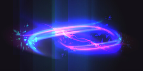 Aurora element design on dark background. Background aurora template. Bright light. Northern lights. Vector illustration. Design for background, wallpaper, postcard, web, banner, cover.