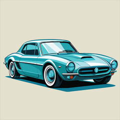 Obraz premium Vintage car vector sporty