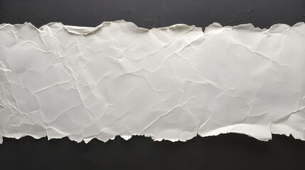 White Ripped Paper torn edges strips isolated on black