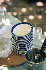 White ceramic bowls