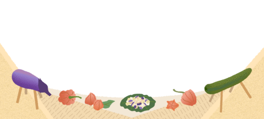 お盆のイラスト　バナー　フレーム