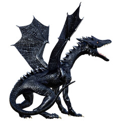 3D Rendering Fairy Tale Dragon on White