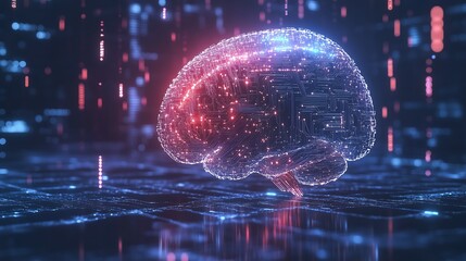 the futuristic brain hologram