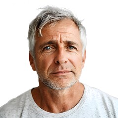 Obraz premium Portrait of a man with gray hair and blue eyes
