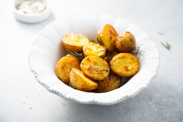 Roasted potato with sea salt and rosemary