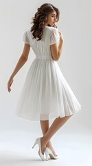 Naklejka premium A woman wearing a white dress
