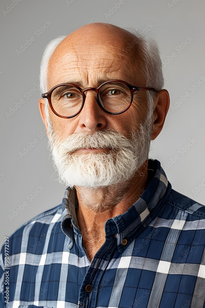 Wall mural Portrait of Senior Man with Glasses and Beard