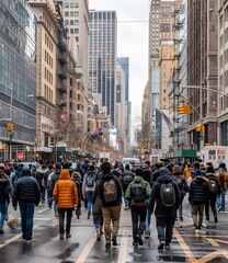 Obraz premium People Crossing The Street In New York City