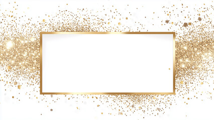 Sparkling Frame: Cute Rectangle with Glitters