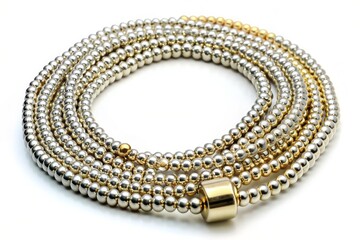 Obraz premium Versatile 100-inch long necklace with adjustable gold or silver screw closure, allowing for customizable wrapping styles and comfortable wear.