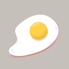 Fototapeta premium Fried egg. Breakfast meal, food illustration. Simple vector design. 