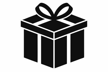 
Gift box icon Silhouette vector illustration, christmas gift box with ribbon
